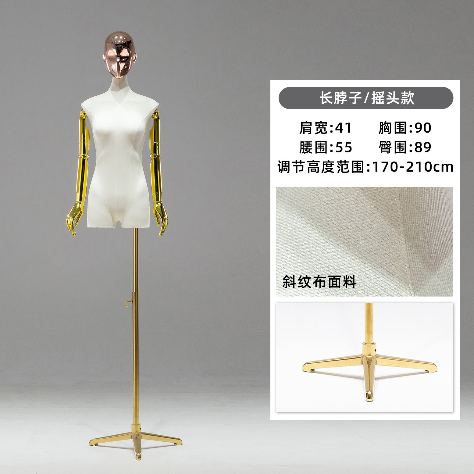 Maniquí Femenino de Busto con Clavícula de Plástico para Tiendas de Ropa y Escaparates image 25