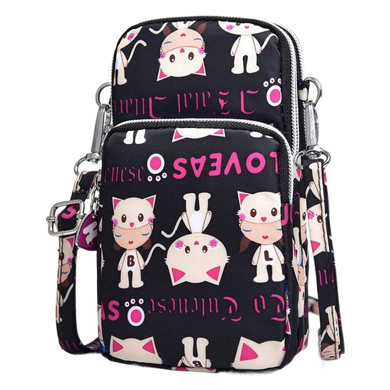 Nueva bolsa de teléfono móvil de verano de las mujeres de estilo coreano crossbody bolsa de cambio de muñeca mini bolsa de lona vertical