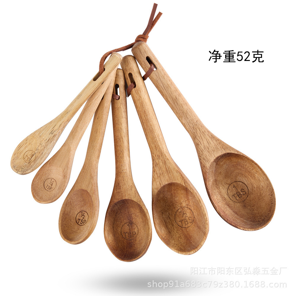 계량스푼 아카시아나무 6개 세트