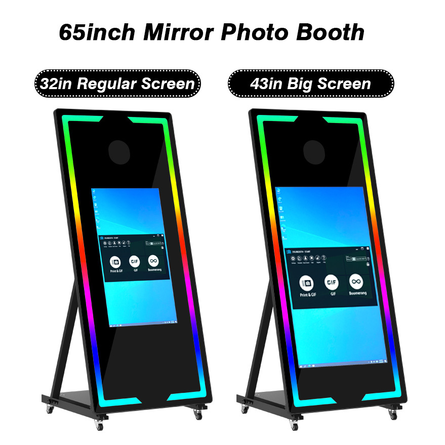 65inch触摸屏镜子照相亭Mirror Photo Booth45inch魔镜拍照机