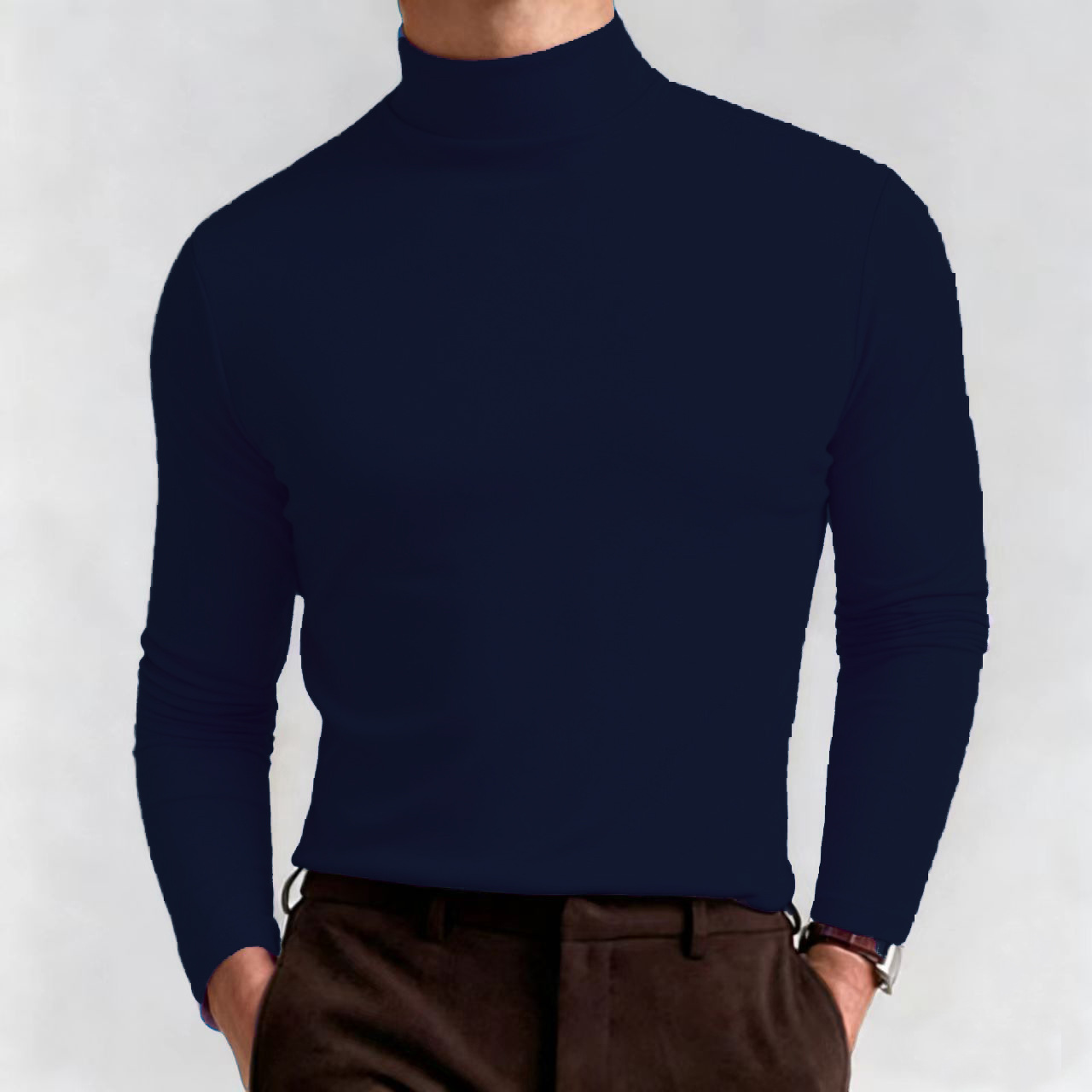 진한 파란색 긴 소매