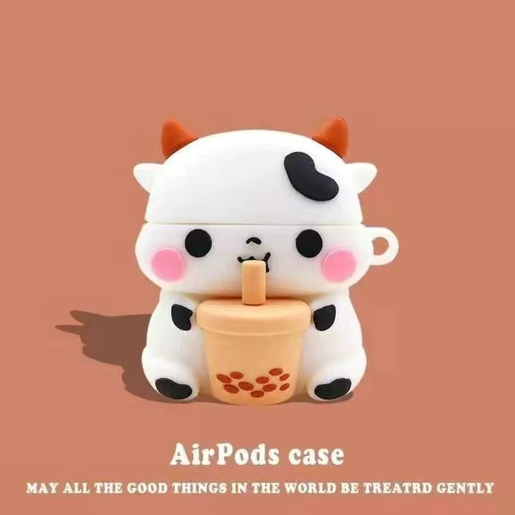 Защитный чехол MK для AirPods Bluetooth наушников, фиолетовый мультяшный дизайн