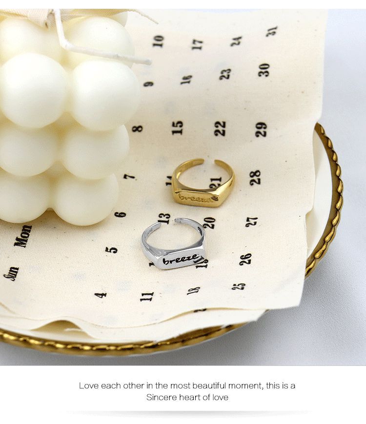 Japanische Und Koreanische Mode Englische Buchstaben Ring Ins Nischen Design Geschnittene Offene Paar Ring Neue Trend Ige Essens Ring display picture 18