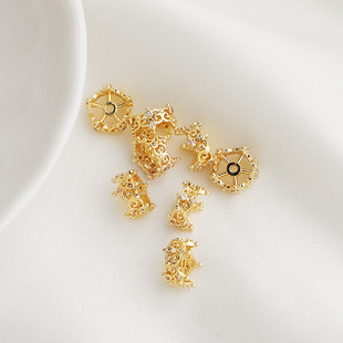 14K����ɫ��ʯ�ʹڸ��� ������X݆������ñ���� diy�Ʒ���