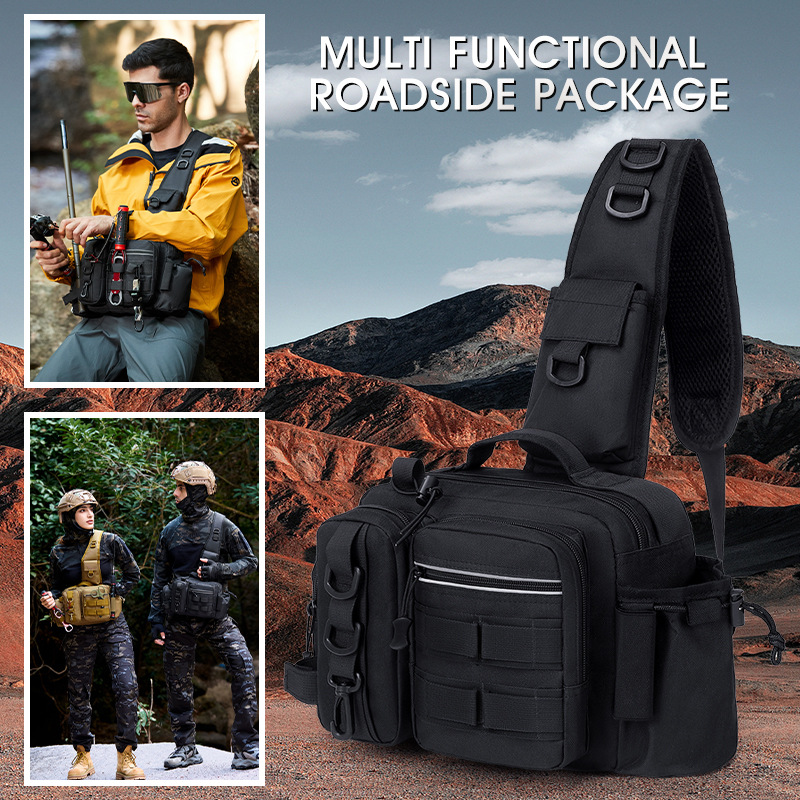 Lure bag multifunctional waist bag outdoor travel single shoulder crossbody backpack fishing large capacity multifunctional fishing rod bag