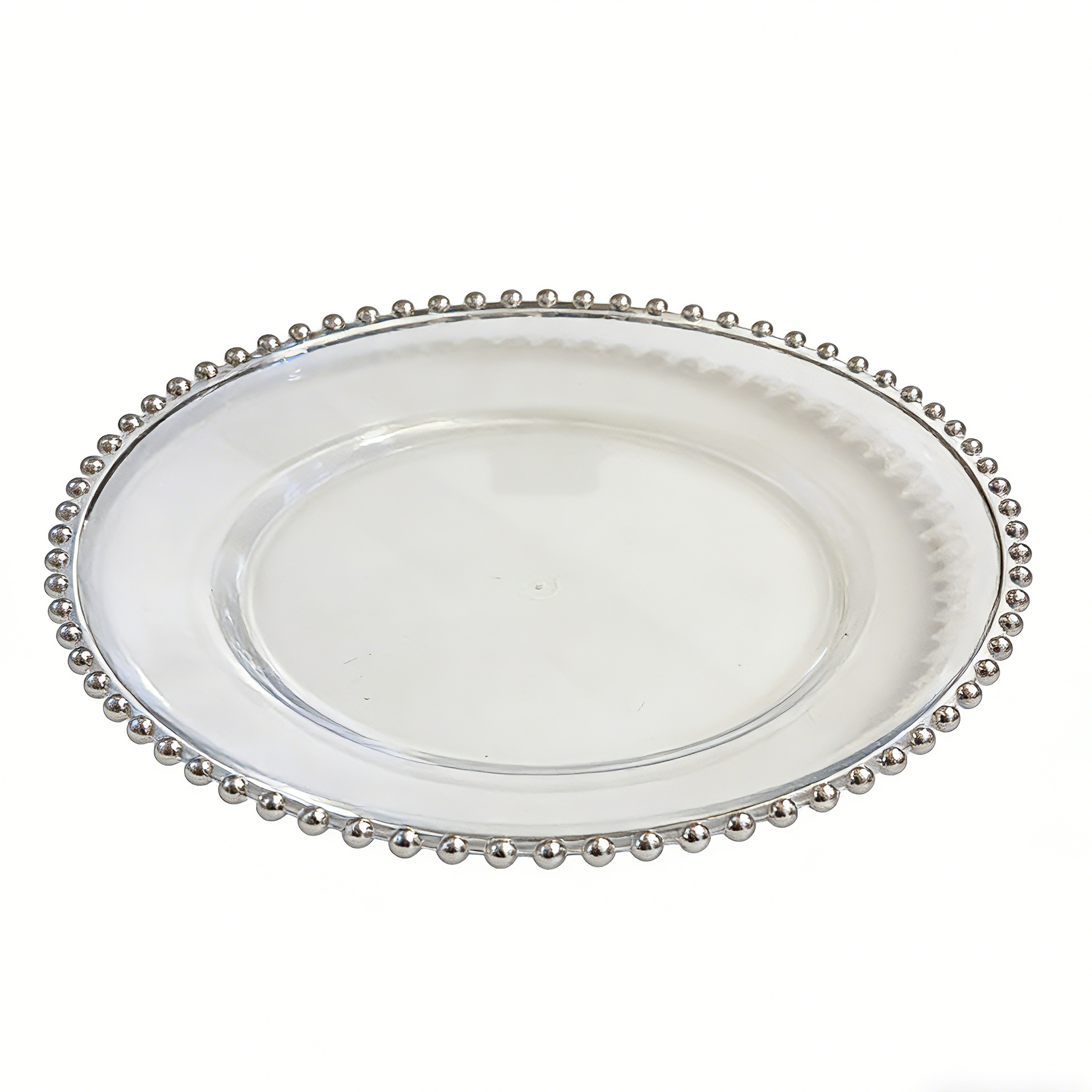 13 pulgadas de oro perlas de boda hotel plato de bola transparente plato de plástico decoración europea bandeja de bocadillos pasteles