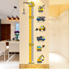 2024 New Engineering Vehicle Height Sticker for Children's Room Background Decoration, Kindergarten and School Eco-Friendly Wall Sticker Manufacturer