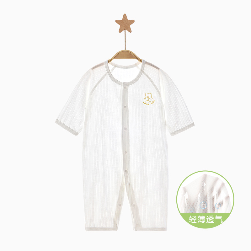 Ropa de bebé de una pieza, ropa de verano para recién nacidos, hombres y mujeres, pijamas transpirables de manga larga, ropa de verano para bebés image 7