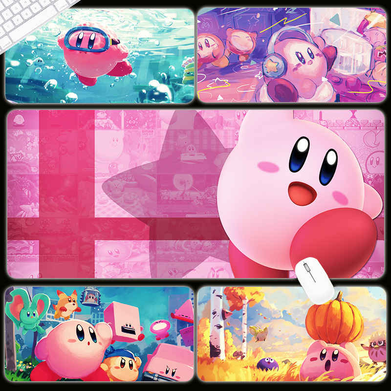 커비 초대형 마우스 패드 두꺼운 게임 전자 노트북 키보드 패드 테이블 패드 잠금 장치