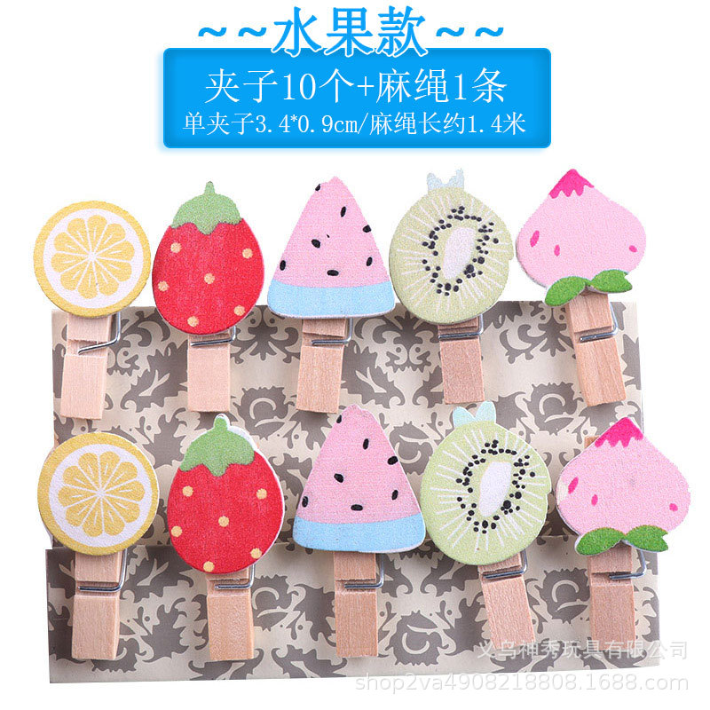 1 foto clip de madera cuerda de cáñamo foto decoración de la pared clip de foto clip de registro jardín de infantes color amor pequeño clip de madera