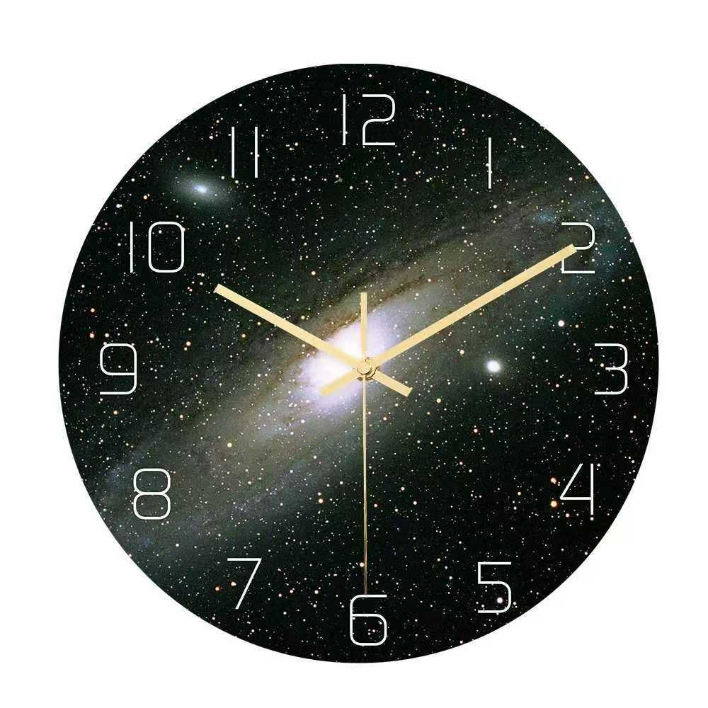 Cross-border Nebula Wall Clock, Tempered Glass Material, Silent Movement, Decorative Clock For Home Bedroom And Living_voghion.com