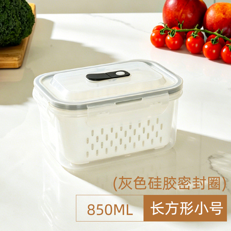 Certificado por FCM para refrigeración transfronteriza congelación sellada refrigerador de drenaje caja de frutas frescas cocina especial de grado alimenticio