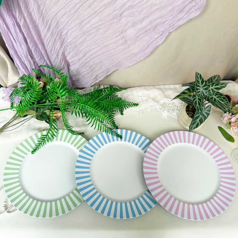 Cross Border charger Plate Round Dessert Decorative Plate Restaurant Simple Party Tray Decorative Pad