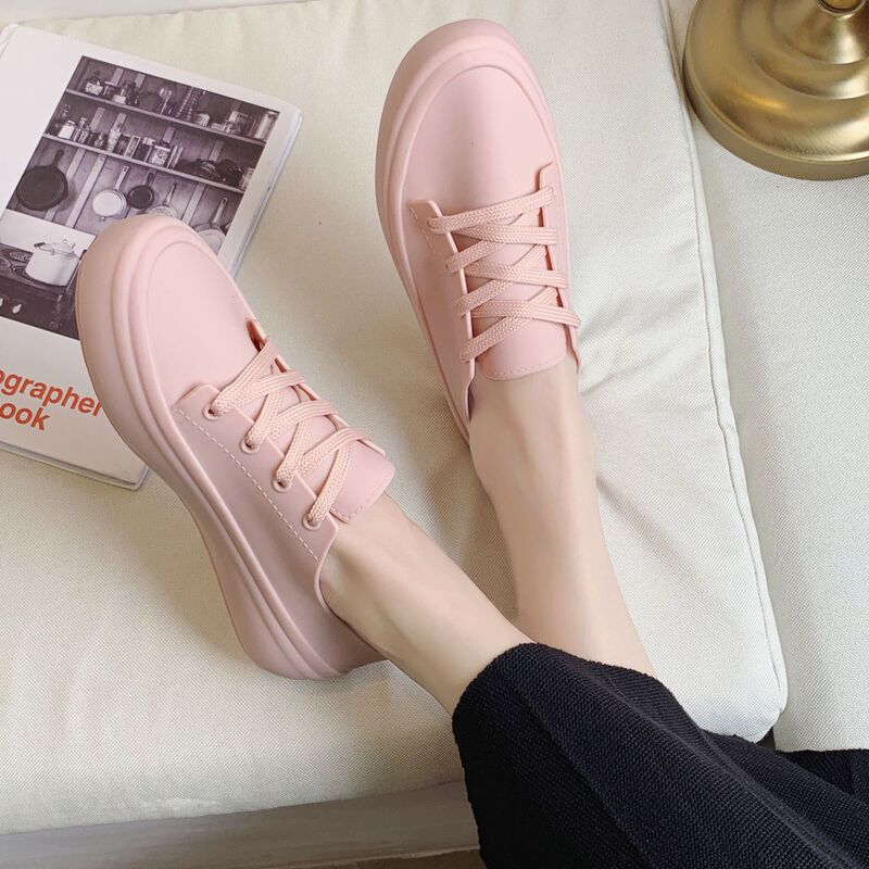 Rain Shoes Women's Casual Korean Style Fashionable Water Shoes Low-top Strap Cloth Shoes Rain Boots Outer Wear Students Adult Rubber Shoes