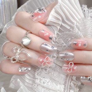 New Wearable Nail Patches, Sweet Star Manicure, Sparkling Bows, Cute Nail Patches, Whitening Classy A99