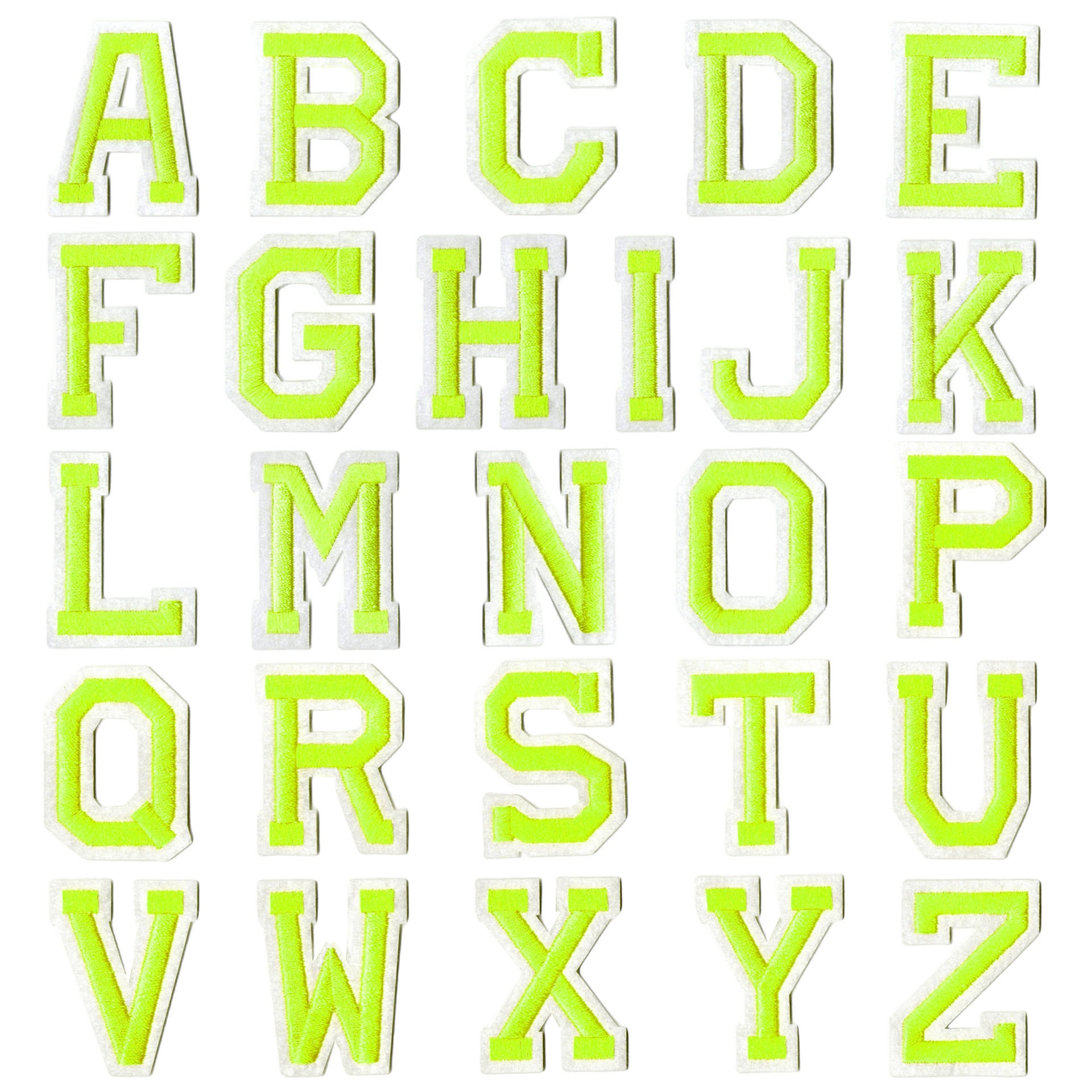 [Переведено] Alphabet Embroidery Patches (Yongxin) 26-Letter Set, Iron-on Fabric Letters, Multi-Color Options