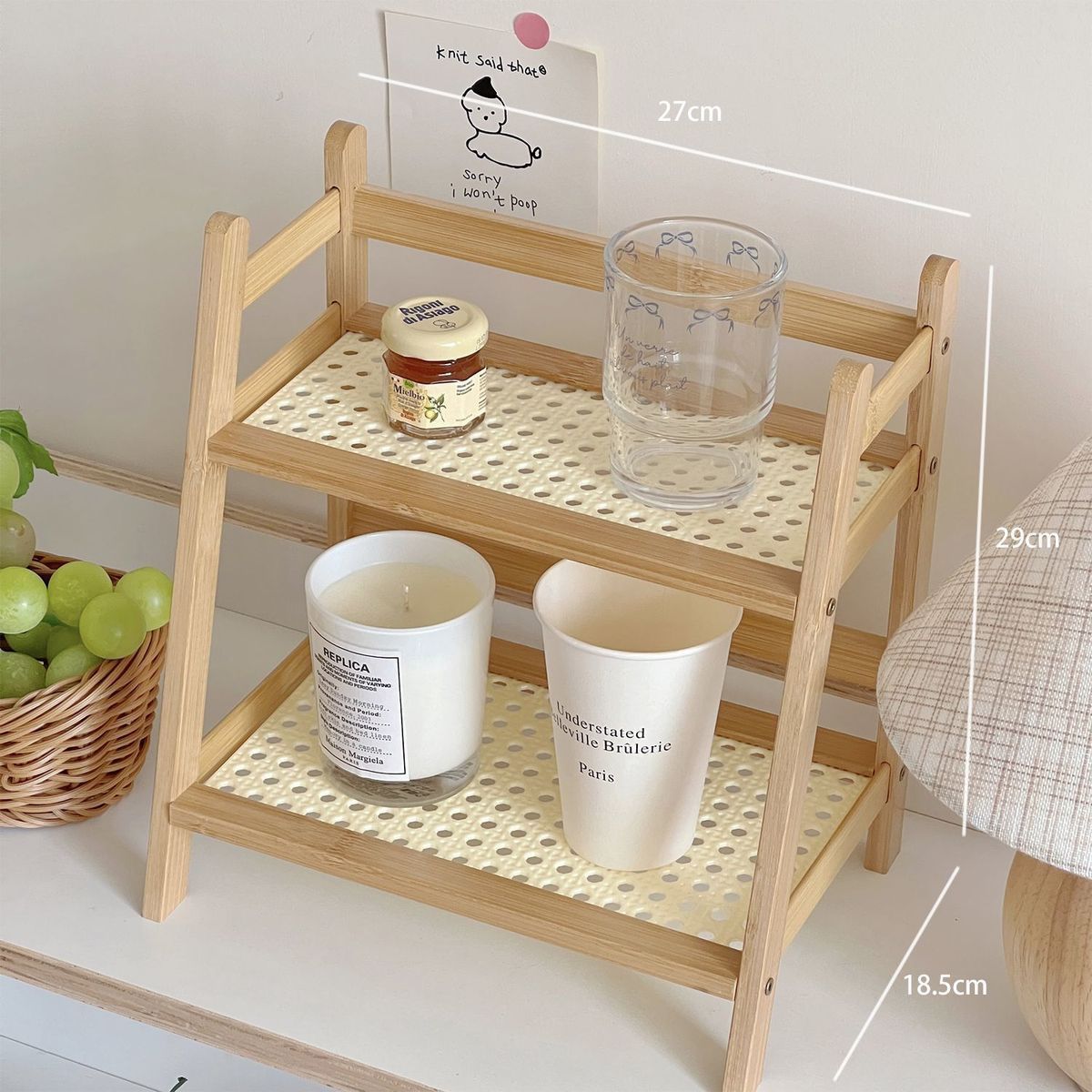 Fábrica directa ins estantes de cocina estilo medieval de cocina de doble capa estante de taza estante de almacenamiento estante de condimentos estante de mesa
