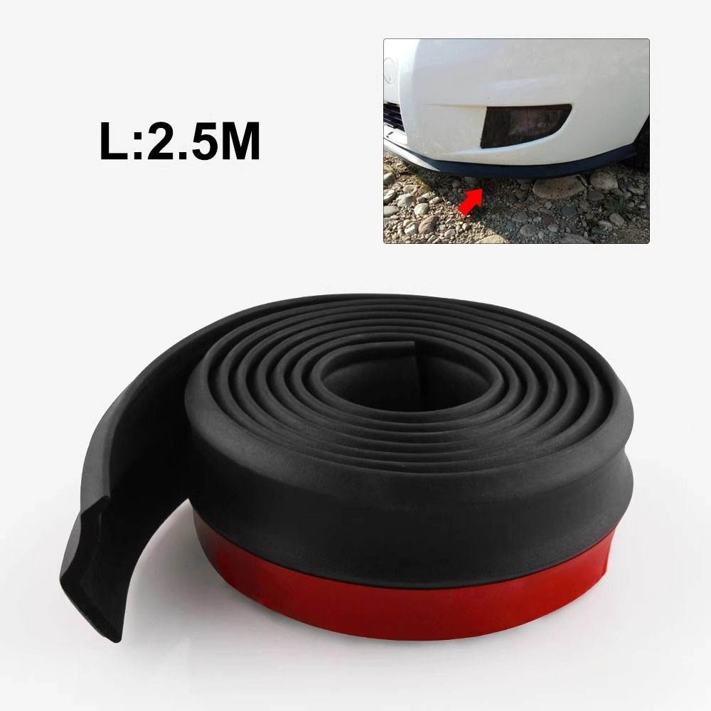 L-Shaped Anti-Collision Rubber Strip for Modified Side Skirts, Universal Car Door Edge Front Spoiler Strip, Anti-Kick and Anti-Scratch Front Lip Decoration, Thickened