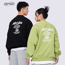 RFSD男装|2024秋冬宽松版重磅街头美式英文印花圆领卫衣男潮流