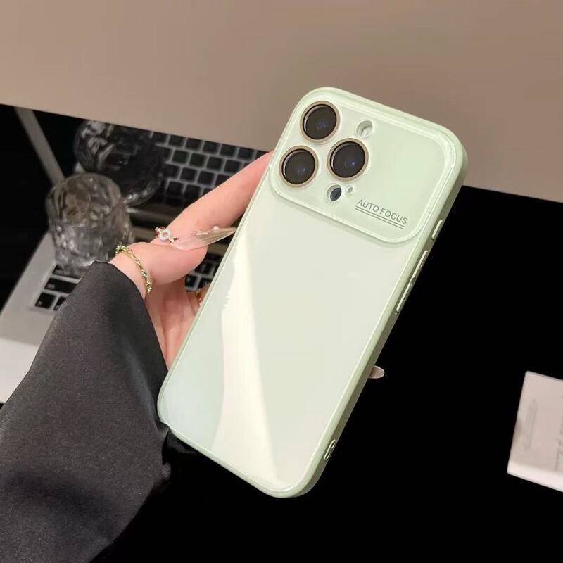 糖果色大视窗玻璃壳适用iPhone16promax苹果15手机壳14大视窗13女|undefined
