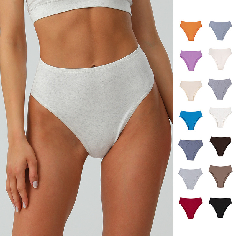 Cross-Border Hot-Selling European and American High-Waisted High-Cut Seamless Women's Panties, Solid Color Breathable Sports Briefs, Factory Wholesale Cross-Border Hot-Selling European and American High-Waisted High-Cut Seamless Women's Panties, Solid Color Breathable Sports Briefs, Factory Wholesale