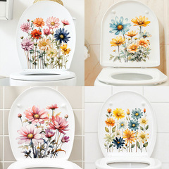 廠家新款小雛菊花朵草叢自粘防水牆貼畫冰箱浴室馬桶裝飾畫KSY233