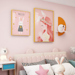 Children's room small decor painting for boys and girls room wall hanging art bedside background wall decorative mural vertical bedroom painting