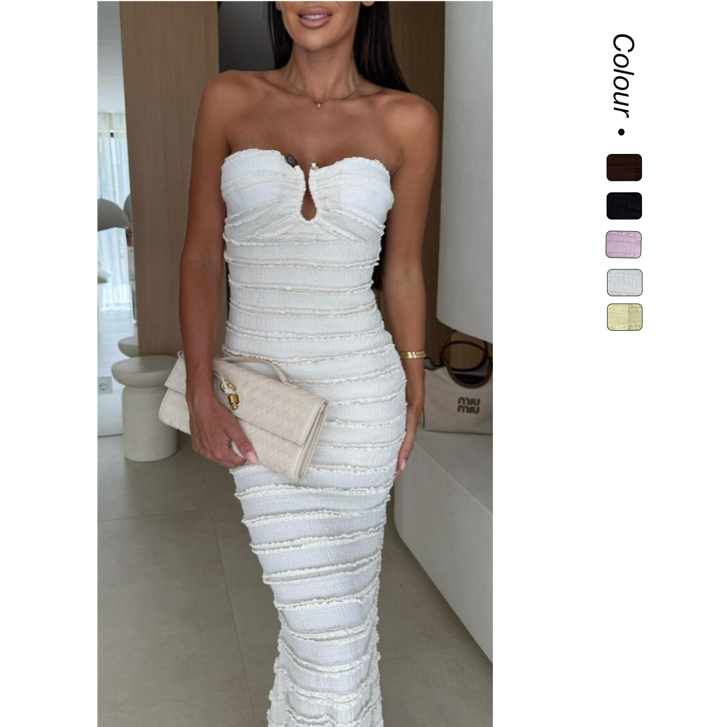 Spot 25-Year-Old European and American Summer Amazon Sexy Slim Tube Top Hip-Covering Banquet Dress 68786