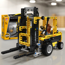 工程车系列积木科技件叉车铲车推土机搅拌车益智拼装玩具培训机构
