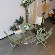 阳台休闲桌椅折叠桌椅庭院户外防腐木桌子椅子茶几可折叠桌椅套件