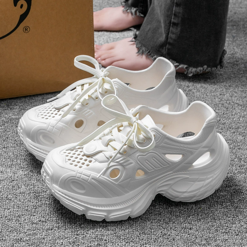 Летняя дышащая женская спортивная обувь на толстой подошве модная обувь