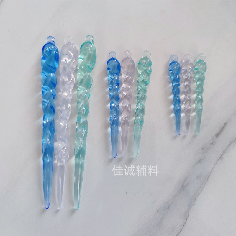 Acrílico transparente carámbano de hielo borde colgante Navidad lugar decoración colgante cono de hielo gota de agua tira de hielo 6-13CM