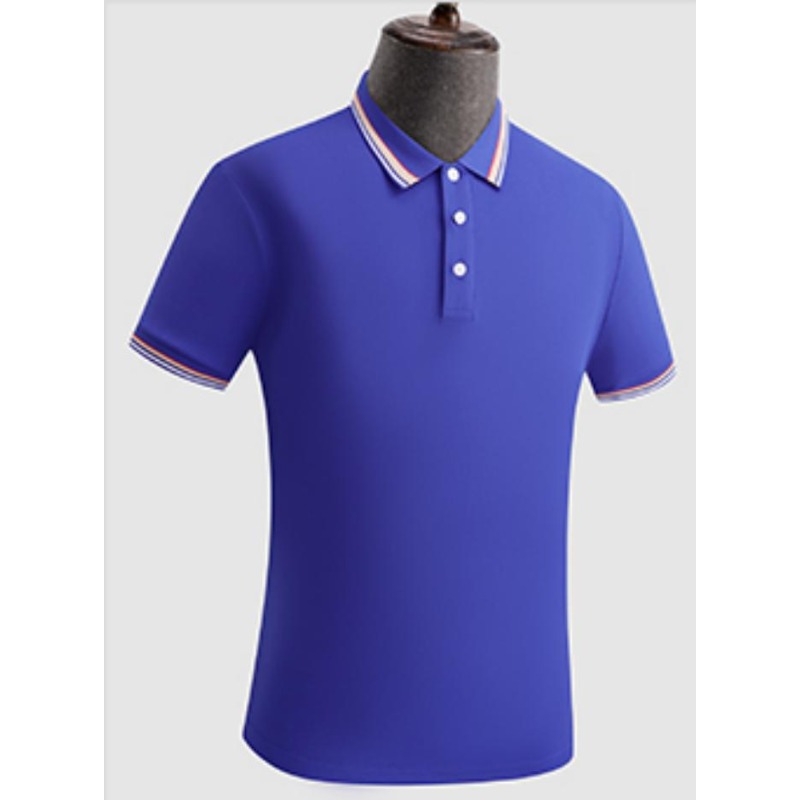 200 g de algodón fino color contraste con la solapa en vivo explosión pesada de verano frío transpirable polo camiseta de manga corta