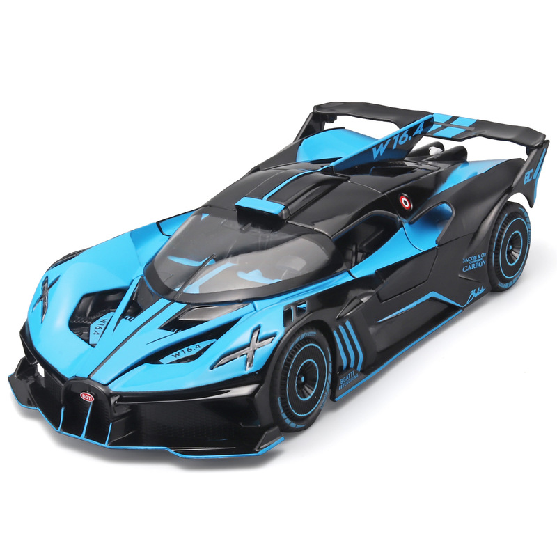1:24 Bugatti alloy car model pull back sound and light boy toy alloy car model