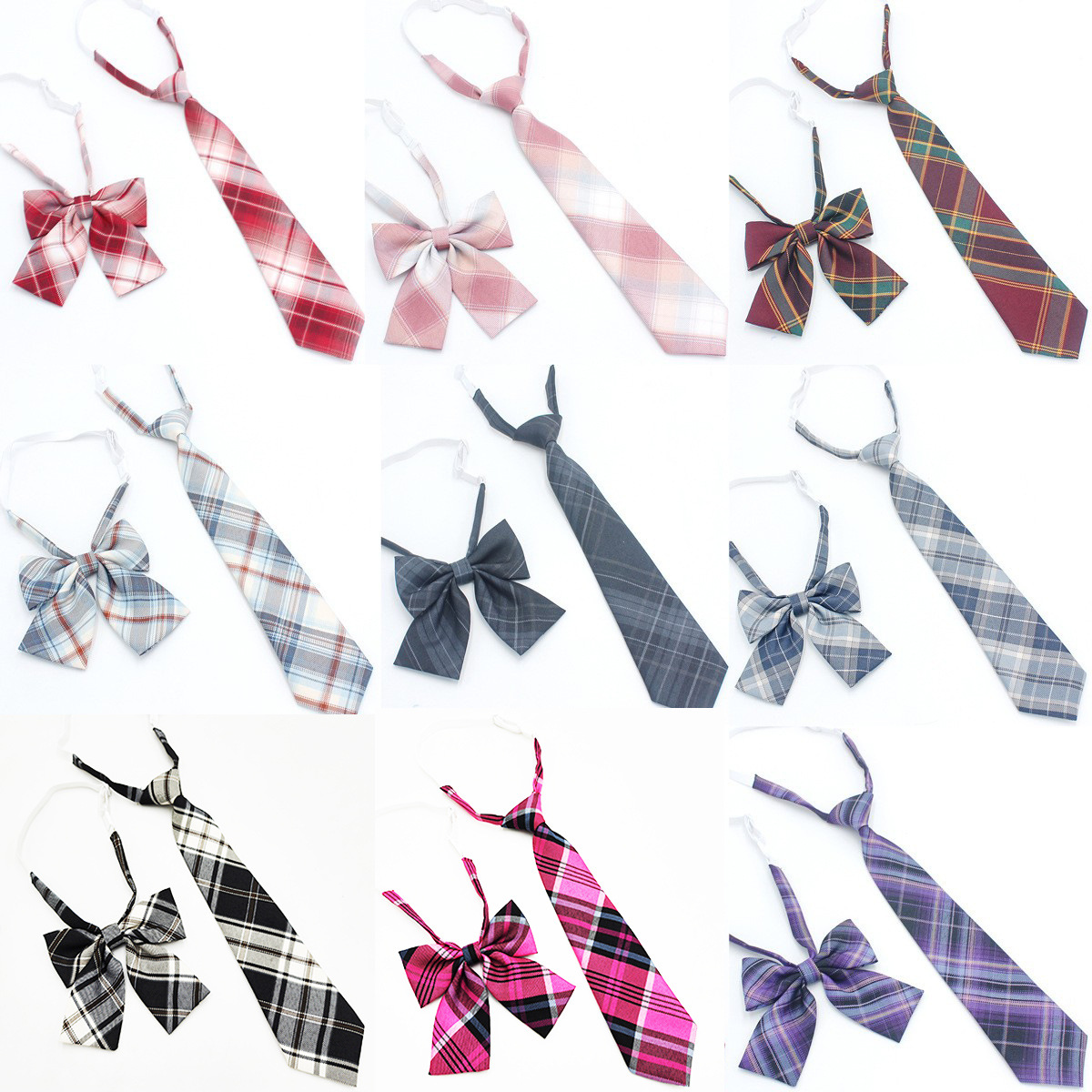 Fabricante spot plaid pajarita para niñas sin pajarita estilo universitario japonés JK uniforme corbata pajarita traje