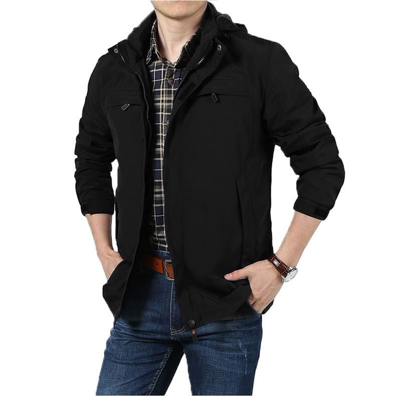 Otoño y invierno al aire libre chaqueta casual de mediana edad chaqueta gruesa y transpirable hombre chaqueta de color sólido