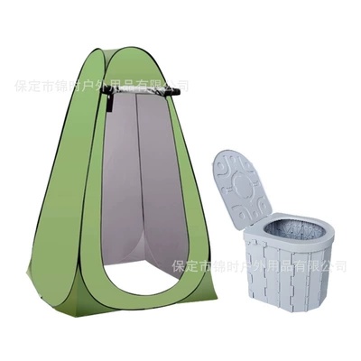 Avtomobil dam çadırları: Mobile Toilet Portable Folding - military-green-foldable-toilet-single-2-windows