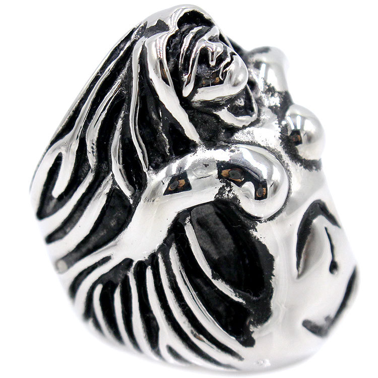 RD01 Export European and American Retro Men's Titanium Steel Ring Trendy Men's Domineering Steel Ring Silver Female Angel Ring