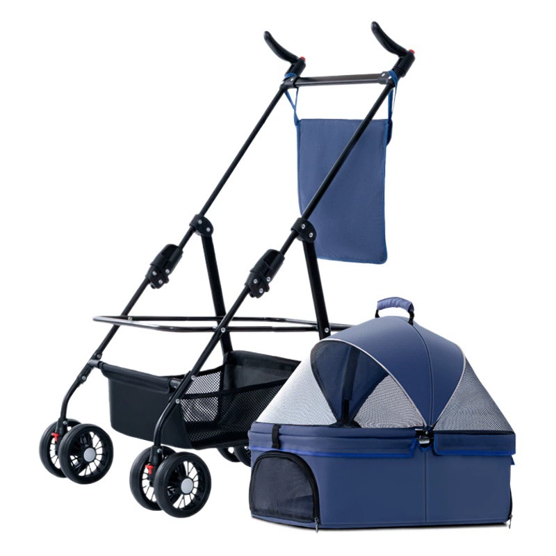 Тележка для домашних животных Собака Кошка Тедди Детская тележка Выйти Тележка для маленьких домашних животных Легкий складной Открытый Путешествия