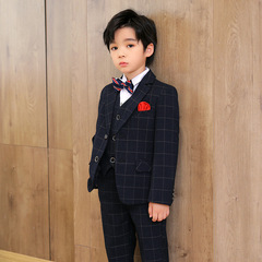 Children's suits, autumn British plaid small suits, three-piece suits for boys, formal speech dress suits, wholesale