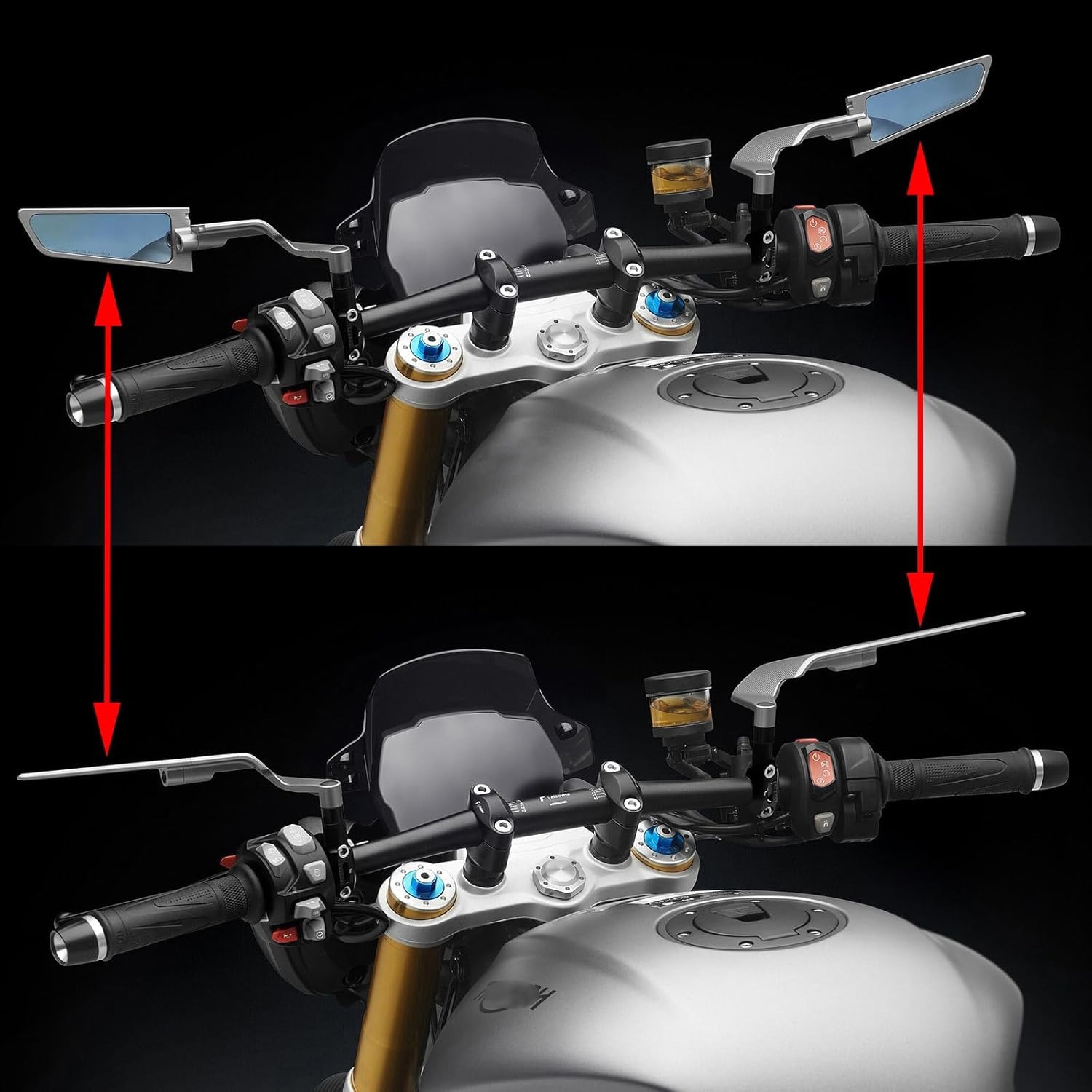 New Modified Fixed-Wing Rearview Mirror Holder Motorcycle Folding Reflector Aluminum Alloy Reversing Universal Mirror