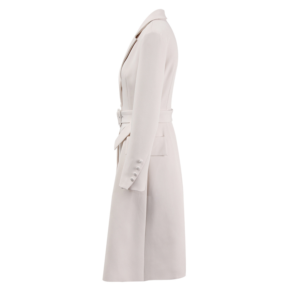 Dameskleding lente nieuwe driedimensionale maatwerk slanke retro lange trenchcoat_voghion.com