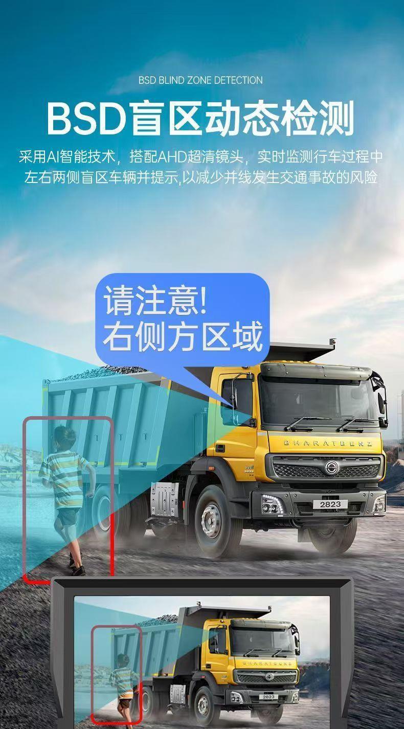Truck 7inch 10inch four-channel, five-channel, six-channel monitoring recorder, two-channel high-definition video, reversing camera, voice-activated MP5