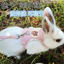 兔子牵引绳兔兔防挣脱兔兔链子背心式牵兔绳子遛兔绳可调节亚马逊