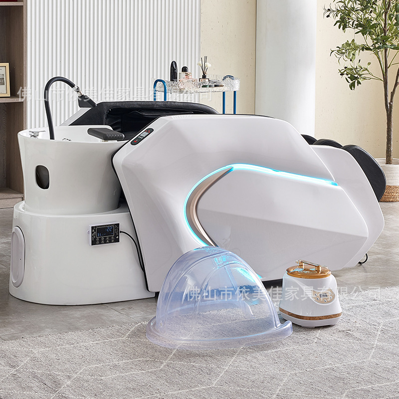 Fabricante de lavabo de masaje de cerámica alta calidad totalmente automática barbería eléctrica inteligente cabellera cama de tratamiento de cabeza especial