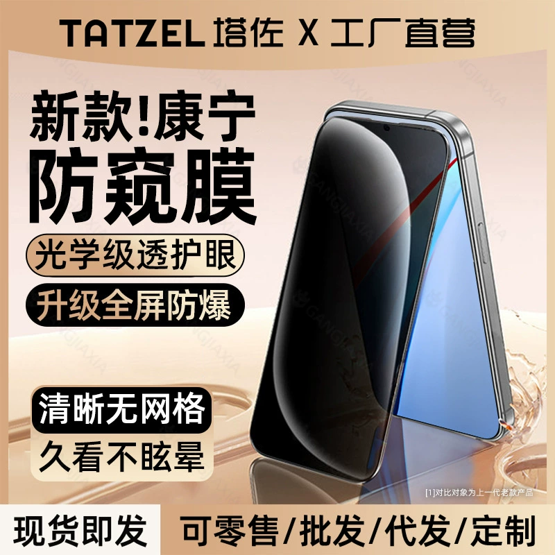 塔佐 Suitable for iqoo15 privacy film iqooneo11 tempered z10turbo mobile phone iq13 full screen 12 high definition 9