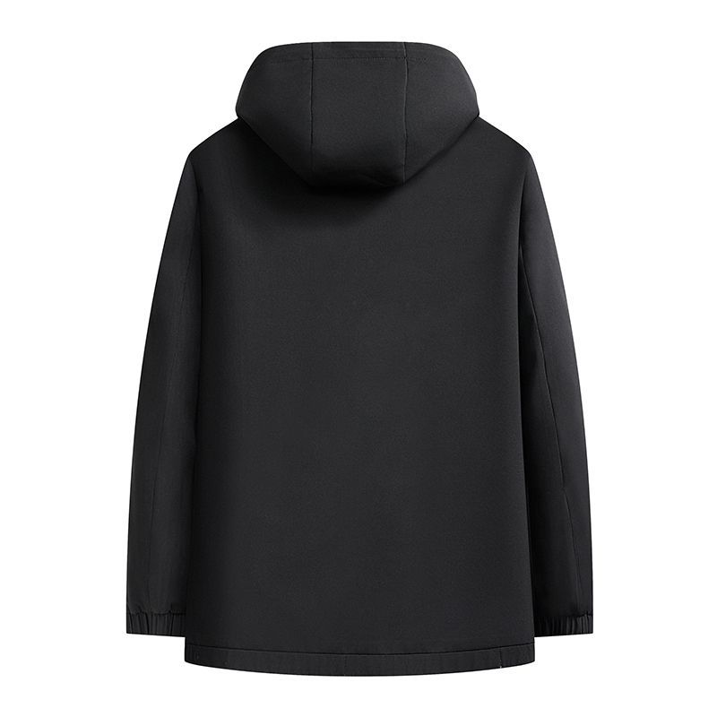 春秋季2025男士双面新款外套休闲夹克中年爸爸商务连帽上衣抗皱