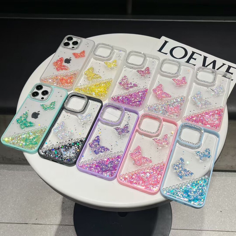 Suitable for 15Promax Mobile Phone Case Iphone17 Apple 16 High-End Cross-Border Protective Cover Flash Diamond Accessible Luxury Glitter Powder