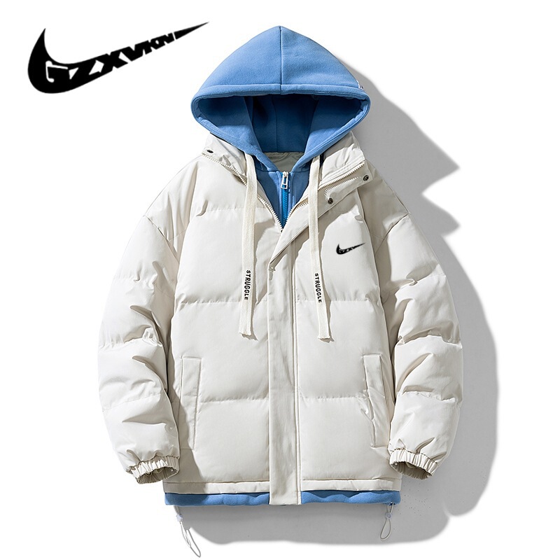 Men's 2024 Winter Fake Two-Piece Hooded Casual Cotton Clothes Men's Thickened Couple Bread Clothes Cotton Jackets Women's Men's 2024 Winter Fake Two-Piece Hooded Casual Cotton Clothes Men's Thickened Couple Bread Clothes Cotton Jackets Women's