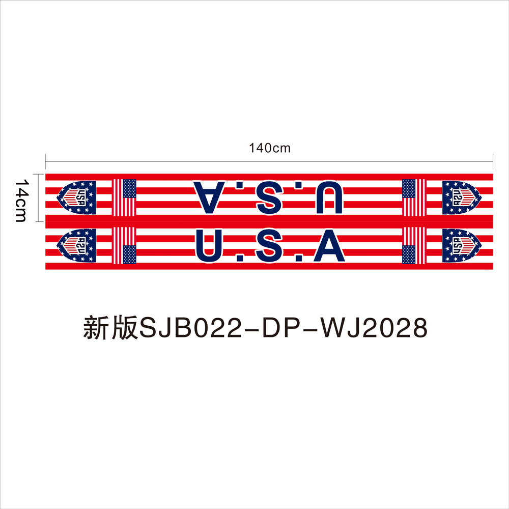 Bufanda de aficionado para la Copa Mundial de Fútbol 2026, para Estados Unidos, Canadá y México, bandera decorativa para animar en el estadio de Brasil, tejida en poliéster.